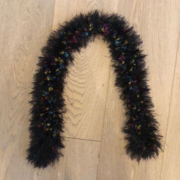 Colorful Black Fuzzy Scarf - Picture 1 of 2